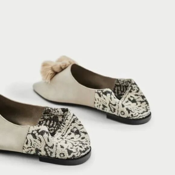 Zara Limited Edition Flat Leather Shoes With Tassels EUR 37 - Picture 5 of 9